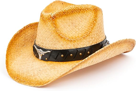 Straw Cowboy Hat for Women and Men with Shape-It Brim