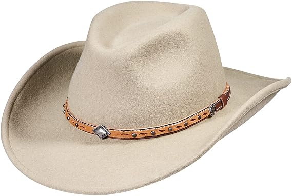 Cowboy Hat with Wide Brim Wool Cowgirl Hat Western Hats for Women Men