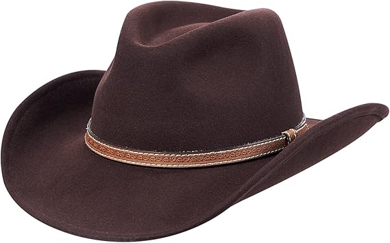 Cowboy Hat with Wide Brim Wool Cowgirl Hat Western Hats for Women Men